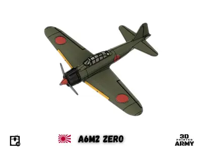 Mitsubishi A6M2 Zero -warbird scalemodel -STL files for 3D print 3D print model