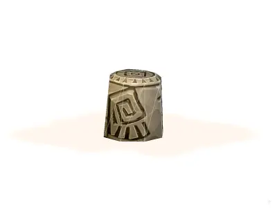 Handpaint Cartoon Stone Memorial Totem Symbol Low-poly 3D model