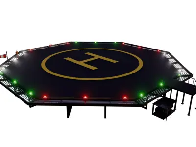 Octagonal Helipad 3D model