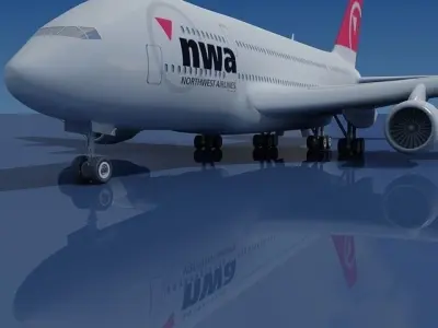 North West Airbus A380  3D model
