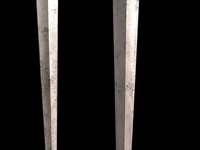  Two Knight Swords Low-poly 3D model