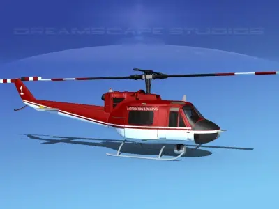 Bell 204 Carington Logging 3D model