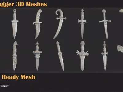 37 Dagger 3d meshes - VOL68 3D model