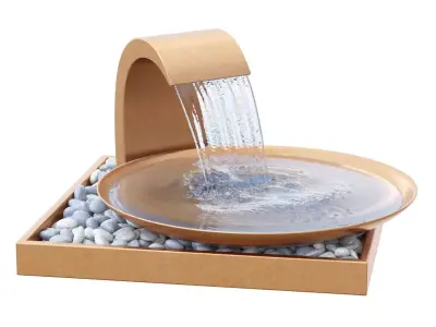 Decorative metal garden fountain 3D model