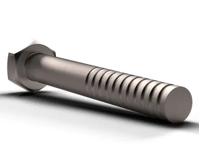Hex Bolt Low-poly 3D model
