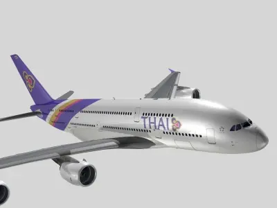 Airbus A-380 Thai International Airways 3D model