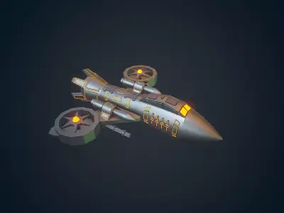 Sci-fi Military drone - 03 Low-poly 3D model