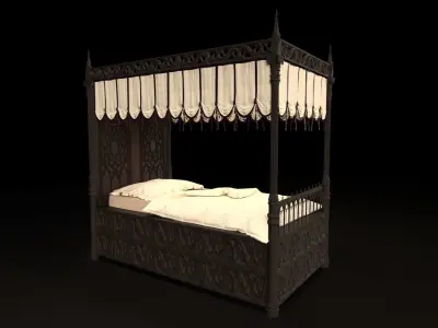 Gothic bed 3D model