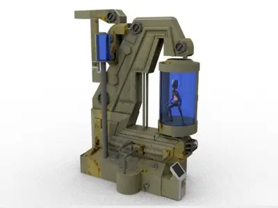 cryo capsule sci-fi cryopod Low-poly 3D model