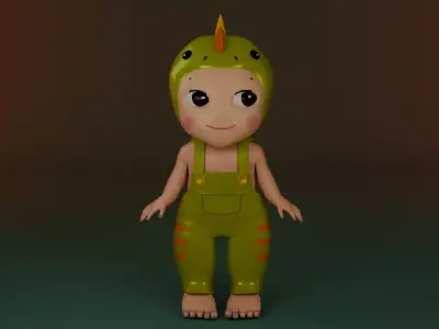 Sonny angel stegosaurus Low-poly 3D model