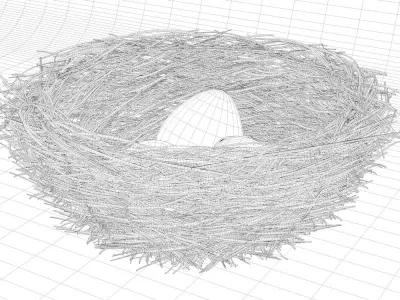Bird nest 3D model
