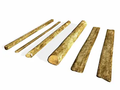 Lumber Kit - Rough-Hewn Texture Low-poly 3D model