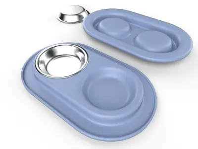 Pet Bowl M02 - with STL Low-poly 3D model