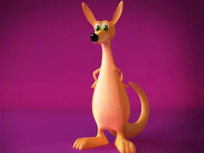 Kangaroo animation Low-poly 3D model