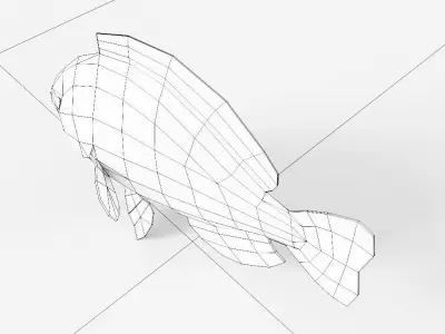 Bluegill fish low poly 3d model  Low-poly 3D model