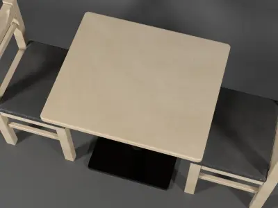 Table and Chair Set Low-poly 3D model purchase
