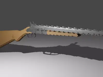 8-Bit Shotgun Low-poly 3D model