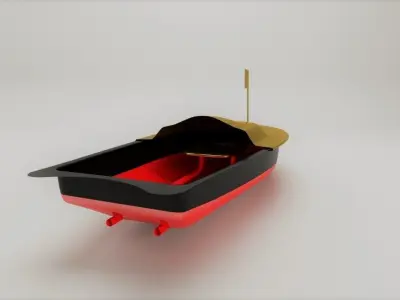 Steam Boat Toy 3d Model Low-poly 3D model
