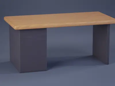 Stylized Office Desk Free 3D model