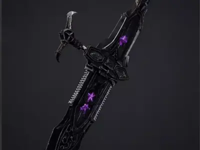 Corrupted Fantasy Greatsword Low-poly 3D model