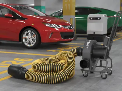 FumeCaddie Vehicle Exhaust Extractor Rigged for Maya 3D model
