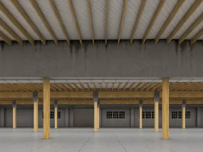 Industrial Building Interior 02 Low-poly 3D model