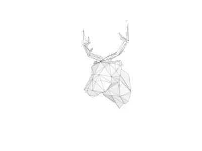 Low Poly Deer head 3D model