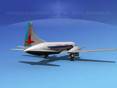 Convair CV-340 LA Dodgers 3D model
