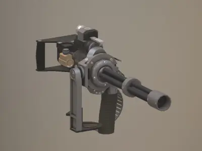 Deck Minigun Low-poly 3D model