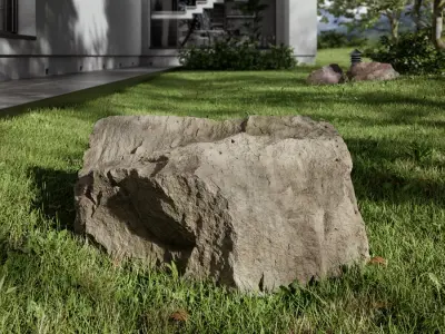  Pale Jagged Large Rock Boulder Model 