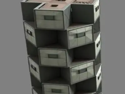 Futuristic military base from The Shifters of 2040 Low-poly 3D model