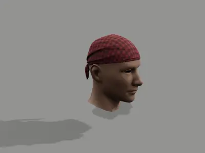 Bandana head with Low-poly 3D model
