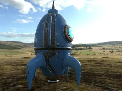 Cartoon Rocket  Low-poly 3D model Low-poly 3D model