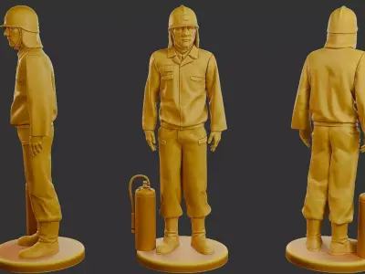 Czechoslovakian firefighter 90s 012 3D print model