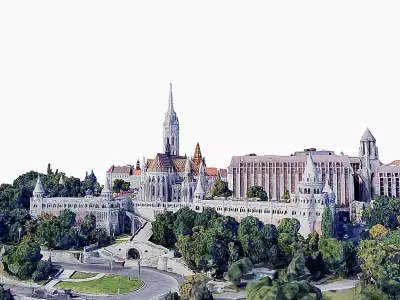  Fishermans Bastion-Budapest Low-poly 3D model