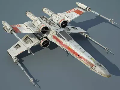Game Ready Star Wars X-Wing Starfighter Low-poly 3D model