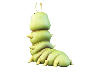 Cartoon Caterpillar Character 3D model