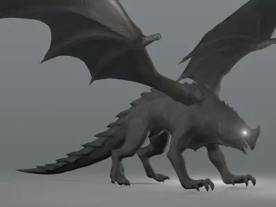 free Grey dragon rigged Free 3D model