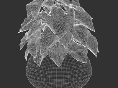  Caladium Potted Plant Model, Red 