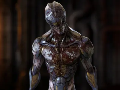 Free Biomechanical Mutant Free low-poly 3D model