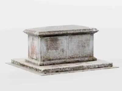 Tomb Grave Stone Sarcophagus Graveyard Cemetery Low-Poly Low-poly 3D model