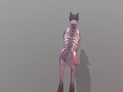 Hybrid Police Dog DoberMan Run Cycle 3D model