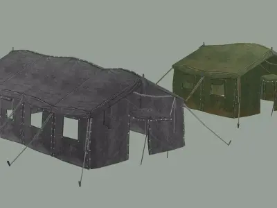 Military Camp Tent Low-Poly 3D Model Low-poly 3D model