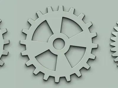 Gear VDM and IMM Brushes Pack Low-poly 3D model