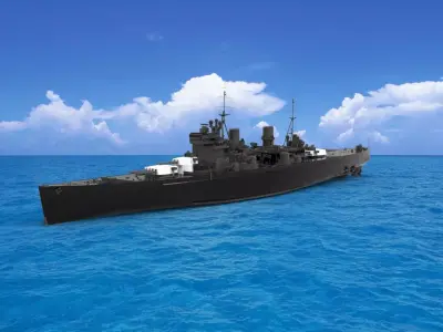 King George V-class battleship 3D model