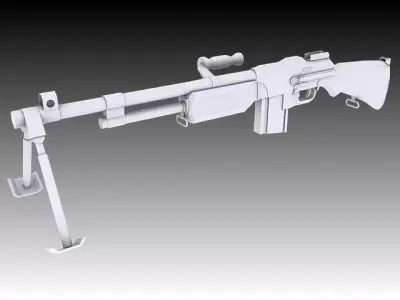 Browning Automatic Rifle Low-poly 3D model