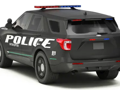 Police Cars Pack Low-poly 3D model