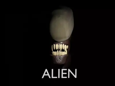 low quality Xenomorph Head Free 3D model