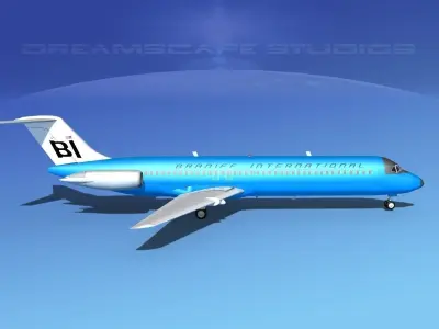 Douglas DC-9-40 Braniff intl 3D model