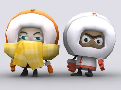 3DRT - Eskimo vs Penguins Low-poly 3D model